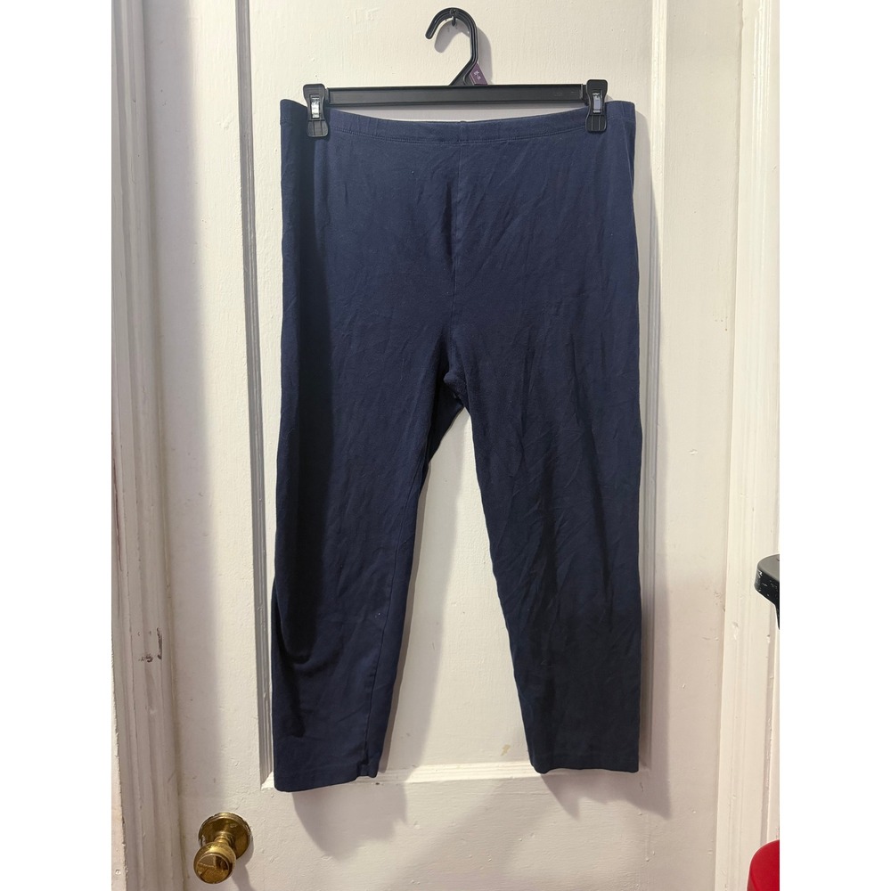 Zenana Premium Navy Blue Cropped Leggings Plus Size 2X Cotton Blend Stretch